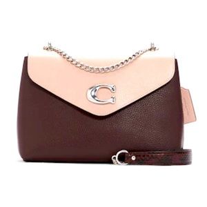 Coach Tammie Shoulder Bag In Colorblock With Matching Flap Card Case